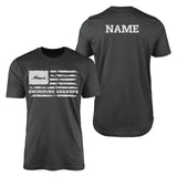 Swimming Grandpa Horizontal Flag With Swimmer Name on a Men's T-Shirt with a White Graphic