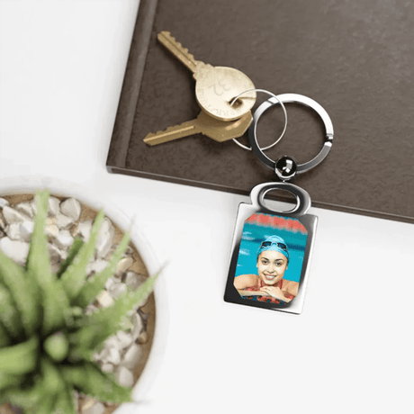 Custom Swimmer Photo Key Ring