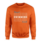 Custom Swimming on a Sweatshirt With Mascot and Swimmer Name on a Sweatshirt