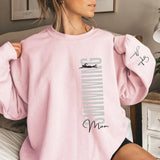 Personalized Swimming Mom on a Sweatshirt With Mascot, Icon, and Swimmer Name on Sleeve on a Sweatshirt