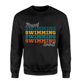 Personalized Swimming Swimming Swimming on a Sweatshirt With Mascot and Swimmer Name on a Sweatshirt