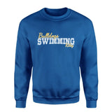 Custom Swimming Mascot and Swimmer Name on a Sweatshirt with a White Graphic