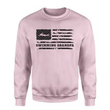 Swimming Grandpa Horizontal Flag on a Sweatshirt with a Black Graphic