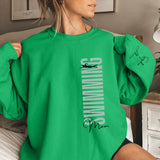 Personalized Swimming Mom on a Sweatshirt With Mascot, Icon, and Swimmer Name on Sleeve on a Sweatshirt