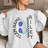 Personalized Swimming on a Sweatshirt With Team and Swimmer Name on a Sweatshirt