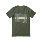 Custom Swimming Shirt With Mascot and Swimmer Name on a Unisex T-Shirt