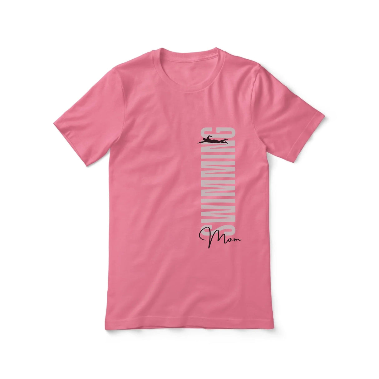 Personalized Swimming Mom Shirt With Mascot, Icon, and Swimmer Name on a Unisex T-Shirt