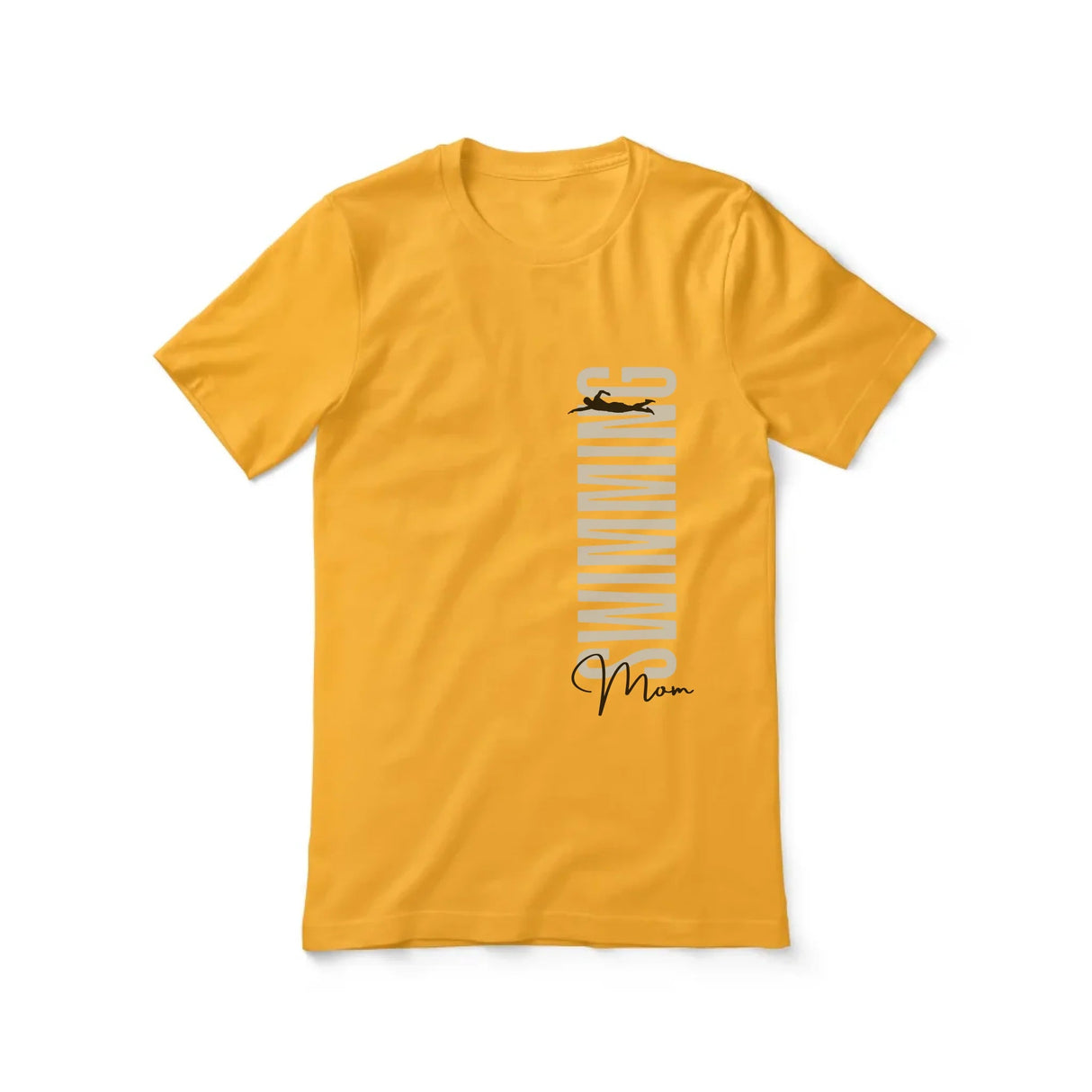 Personalized Swimming Mom Shirt With Mascot, Icon, and Swimmer Name on a Unisex T-Shirt