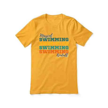 Personalized Swimming Swimming Swimming Shirt With Mascot and Swimmer Name on a Unisex T-Shirt