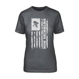 Swimming Mom Vertical Flag on a Unisex T-Shirt with a White Graphic