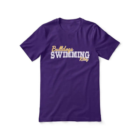 Custom Swimming Mascot and Swimmer Name on a Unisex T-Shirt with a White Graphic