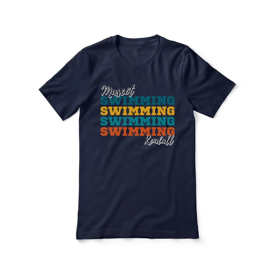 Personalized Swimming Swimming Swimming Shirt With Mascot and Swimmer Name on a Unisex T-Shirt