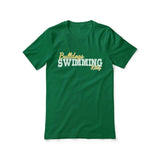 Custom Swimming Mascot and Swimmer Name on a Unisex T-Shirt with a White Graphic
