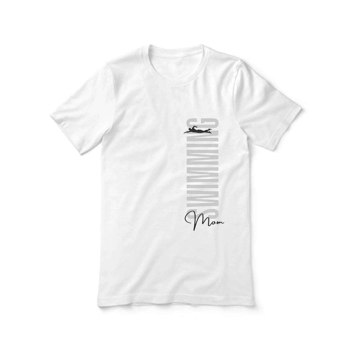 Personalized Swimming Mom Shirt With Mascot, Icon, and Swimmer Name on a Unisex T-Shirt
