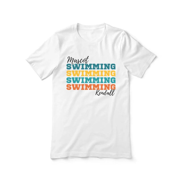 Personalized Swimming Swimming Swimming Shirt With Mascot and Swimmer Name on a Unisex T-Shirt