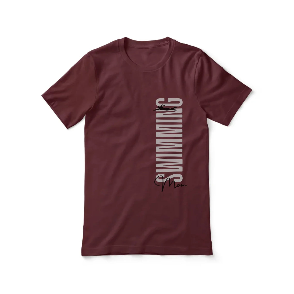 Personalized Swimming Mom Shirt With Mascot, Icon, and Swimmer Name on a Unisex T-Shirt
