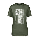 Swimming Mom Vertical Flag on a Unisex T-Shirt with a White Graphic
