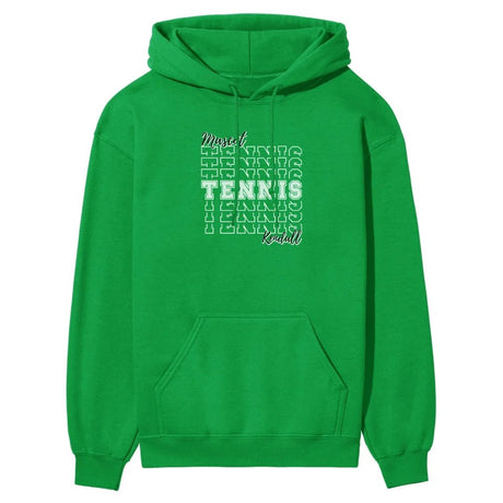 Custom Tennis on a Sweatshirt With Mascot and Tennis Player Name on a Hoodie