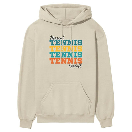 Personalized Tennis Tennis Tennis on a Hoodie With Mascot and Tennis Player Name on a Hoodie