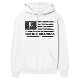 Tennis Grandpa Horizontal Flag on a Hoodie with a Black Graphic