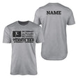 Tennis Dad Horizontal Flag With Tennis Player Name on a Men's T-Shirt with a Black Graphic