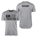 Tennis Dad Horizontal Flag With Tennis Player Name on a Men's T-Shirt with a Black Graphic