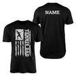 Tennis Dad Vertical Flag With Tennis Player Name on a Men's T-Shirt with a White Graphic