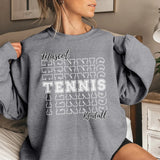 Custom Tennis on a Sweatshirt With Mascot and Tennis Player Name on a Sweatshirt