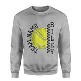 Personalized Tennis on a Sweatshirt With Team and Tennis Player Name on a Sweatshirt