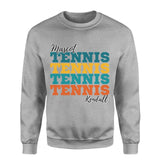 Personalized Tennis Tennis Tennis on a Sweatshirt With Mascot and Tennis Player Name on a Sweatshirt