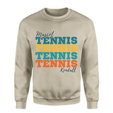 Personalized Tennis Tennis Tennis on a Sweatshirt With Mascot and Tennis Player Name on a Sweatshirt