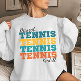 Personalized Tennis Tennis Tennis on a Sweatshirt With Mascot and Tennis Player Name on a Sweatshirt