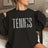 Personalized Tennis on a Sweatshirt With Modern Bold Design and Tennis Player Name on Sleeve on a Sweatshirt