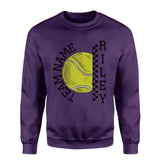 Personalized Tennis on a Sweatshirt With Team and Tennis Player Name on a Sweatshirt