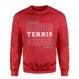 Custom Tennis on a Sweatshirt With Mascot and Tennis Player Name on a Sweatshirt