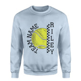 Personalized Tennis on a Sweatshirt With Team and Tennis Player Name on a Sweatshirt