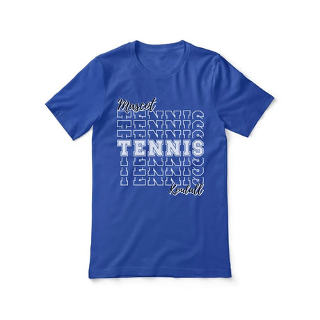 Custom Tennis Shirt With Mascot and Tennis Player Name on a Unisex T-Shirt