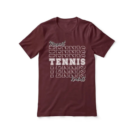 Custom Tennis Shirt With Mascot and Tennis Player Name on a Unisex T-Shirt