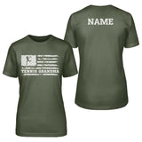 Tennis Grandma Horizontal Flag With Tennis Player Name on a Unisex T-Shirt with a White Graphic
