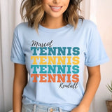 Personalized Tennis Tennis Tennis Shirt With Mascot and Tennis Player Name on a Unisex T-Shirt