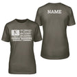Tennis Grandma Horizontal Flag With Tennis Player Name on a Unisex T-Shirt with a White Graphic