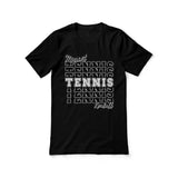 Custom Tennis Shirt With Mascot and Tennis Player Name on a Unisex T-Shirt