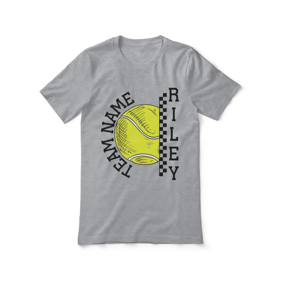 Personalized Tennis Shirt With Team and Tennis Player Name on a Unisex T-Shirt