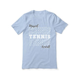 Custom Tennis Shirt With Mascot and Tennis Player Name on a Unisex T-Shirt