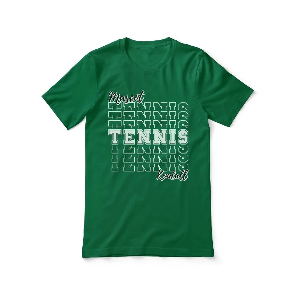 Custom Tennis Shirt With Mascot and Tennis Player Name on a Unisex T-Shirt