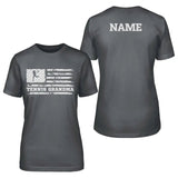 Tennis Grandma Horizontal Flag With Tennis Player Name on a Unisex T-Shirt with a White Graphic
