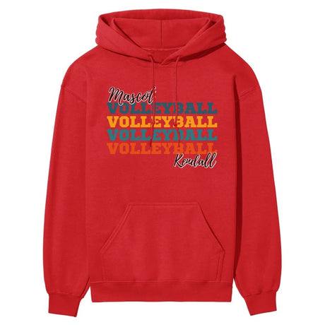 Personalized Volleyball Volleyball Volleyball on a Hoodie With Mascot and Volleyball Player Name on a Hoodie