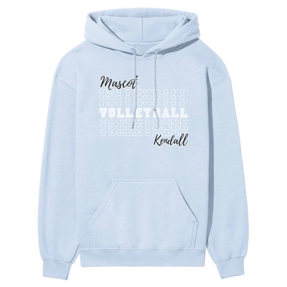 Custom Volleyball on a Sweatshirt With Mascot and Volleyball Player Name on a Hoodie