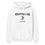 Volleyball Dad with Volleyball Player Icon and Volleyball Player Name on a Hoodie with a Black Graphic