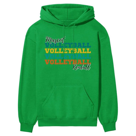 Personalized Volleyball Volleyball Volleyball on a Hoodie With Mascot and Volleyball Player Name on a Hoodie